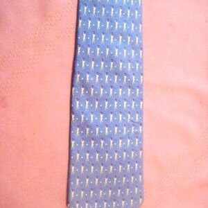 Men's Vineyard Vines Tie Blue Golfer USA Made 100% Silk 57 Inch